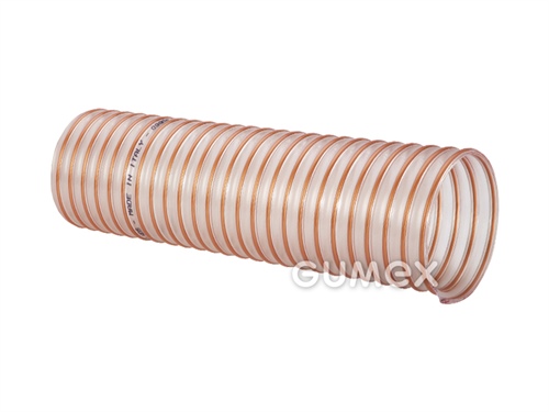 Vzduchotechnická hadice pro sypké látky VULCANO PU HDS 15 ESTERE, 50mm, -0,9bar, PU (esterová báze), -40°C/+90°C, transparentní